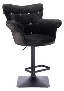 HR804KW Fekete modern velúr szék fekete lábbal