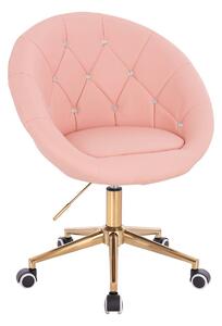 HC8516CK Rózsaszín modern műbőr szék arany lábbal