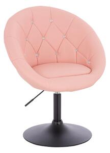 HC8516CN Rózsaszín modern műbőr szék fekete lábbal