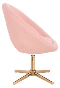 HC8516CCROSS Rózsaszín modern műbőr szék arany lábbal
