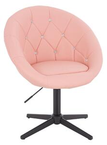 HC8516CCROSS Rózsaszín modern műbőr szék fekete lábbal