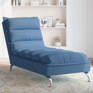 VidaXL Kék Chaise Longue - Szövet - 133,5cm