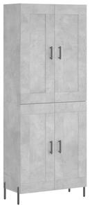 Magas Szekrény - Beton Szürke - 69,5x34x180 cm