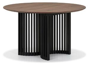 Asztal Springfield 220, Barna, Fekete, 76cm, Természetes fa furnér, Közepes sűrűségű farostlemez