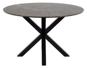 Asztal Oakland 799, Barna márvány, Fekete, 75.5cm, Márvány, Fém