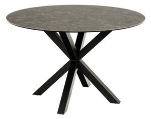 Asztal Oakland 1008, Fekete márvány, Fekete, 75.5cm, Üveg, Kerámia, Fém