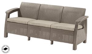 ALLIBERT CORFU LOVE SEAT MAX háromszemélyes polyrattan kerti kanapé