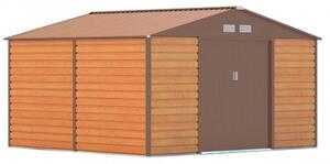 Kerti ház, Szerszámtároló, 340 x 319 cm, acéllemez, GAH 1085 barna (fa hatású) + 40.000 Ft-os wellness utalvány