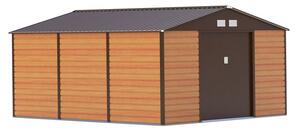 Kerti ház, Szerszámtároló, 340 x 383 cm, acéllemez, GAH 1300 barna (fa hatású) + 40.000 Ft-os wellness utalvány