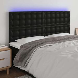 VidaXL fekete műbőr LED-es fejtámla 180x5x118/128 cm