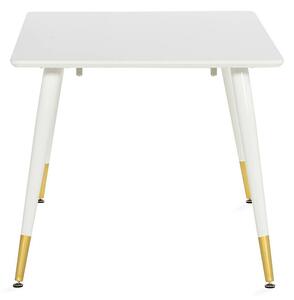 Asztal Charleston 259, Sárgaréz, Fehér, 75x90x180cm, Közepes sűrűségű farostlemez, Fém