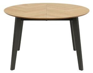 Asztal Oakland 811, Fekete, Tölgy, 74.5cm, Hosszabbíthatóság, Asztallap anyaga, Váz anyaga, Kaucsuk