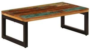 VidaXL tömör újrahasznosított fa és acél dohányzóasztal 100x50x35 cm