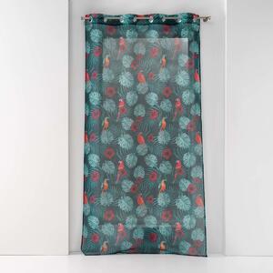 Függönyök Douceur d intérieur PANNEAU A OEILLETS 140 x 240 CM VOILE SABLE IMPRIME CARACAS BLEU