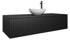 LORE Fürdőszoba szekrény a mosdó alatt mosdókagylóval, 120x30x48, fekete