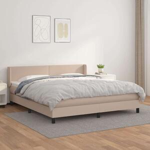 VidaXL cappuccino színű műbőr rugós ágy matraccal 180 x 200 cm