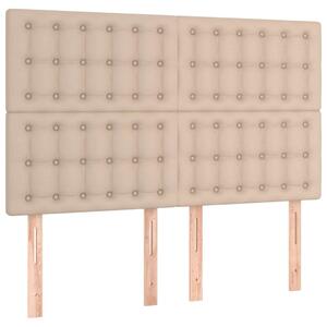 4 részes Ágyfejtámla - Kávébarna Műbőr - 144x5x118/128cm
