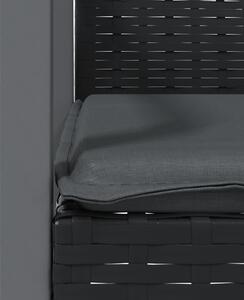 VidaXL 4 db fekete polyrattan kerti szék párnával 56,5x57x83 cm
