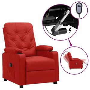 VidaXL bordó műbőr elektromos dönthető fotel