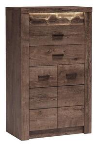 Komód Serfeno 103, Laminált forgácslap, 127x76x42cm, Sötét hamuszürke