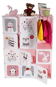 Moduláris szekrény gyerekeknek Fresh Pink (rózsaszín + gyermek minta). 1028922