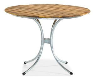 Kerti asztal Comfort Garden 304 75cm, Fehér, Barna, Fém