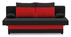 SONY kanapéágy, normál szövet, hab töltőanyag, szín - fekete / piros