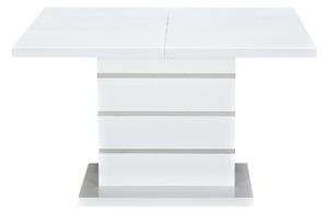 Asztal Scandinavian Choice 780, Fényes fehér, 75x90x120cm, Hosszabbíthatóság, Közepes sűrűségű farostlemez