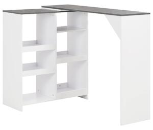 VidaXL fehér bárasztal mozgatható polccal 138 x 39 x 110 cm