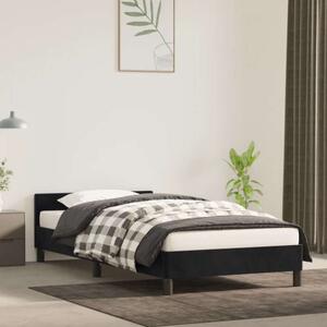 VidaXL fekete bársony ágykeret fejtámlával 100x200 cm