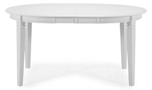 Asztal Provo 126, Fehér, 74x107x150cm, Hosszabbíthatóság, Asztallap anyaga, Váz anyaga, Kaucsuk