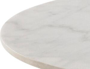 Asztal Oakland 545, Fehér márvány, Fekete, 75cm, Márvány, Fém