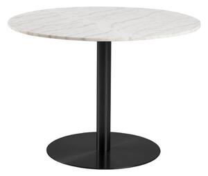 Asztal Oakland 545, Fekete, Fehér márvány, 75cm, Márvány, Fém
