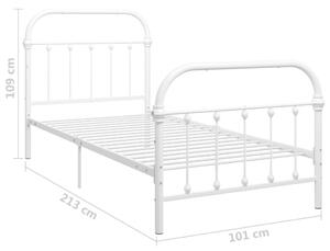 VidaXL fehér fém ágykeret 90 x 200 cm