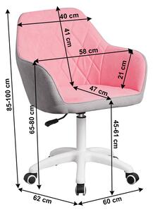 Irodai szék Senta (rózsaszín + szürke). 1033936