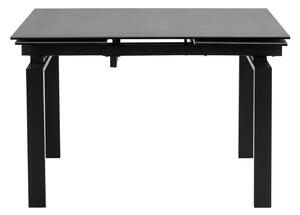 Asztal Oakland 390, Fekete, 76x85x120cm, Hosszabbíthatóság, Kerámia, Edzett üveg, Fém