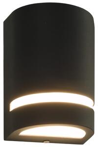 VidaXL 2 db fekete félhenger alakú kültéri fali lámpa 35 W