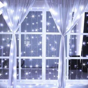 LED sorolható fényfüggöny hideg fehér 1-5x2m (200 LED)