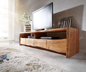 DELIFE TV szekrény Live-Edge 230 cm akác természetes masszív 4 fiókos