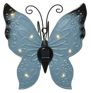 Napelemes kerti figura, szolár pillangó - világoskék