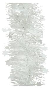 Karácsonyi girland ragyogó csillagokkal 270 x 10 cm fehér