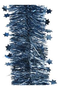 Karácsonyi girland ragyogó csillagokkal 270 x 10 cm éjkék