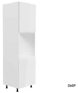 ASPEN D60P magas süllyesztett konyhaszekrény, 60x212x58, fehér/szürke magasfényű, bal