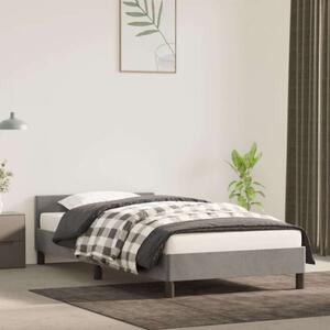 VidaXL világosszürke bársony ágykeret fejtámlával 100x200 cm