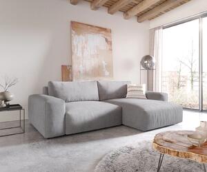 DELIFE Sarokkanapé Lanzo XL 270x180 cm mikroszálas szürke változtatható rekamié