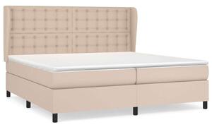 VidaXL cappuccino színű műbőr rugós ágy matraccal 200 x 200 cm