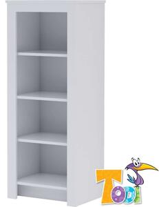 Todi White Bunny keskeny nyitott polcos szekrény (140 cm magas) -