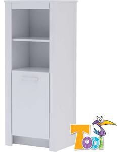 Todi White Bunny keskeny nyitott +1 ajtós szekrény (140 cm magas)