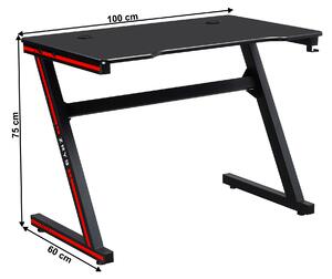 PC asztal Marcelene (fekete). 1040340