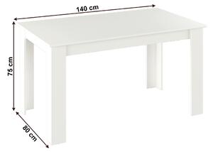 Étkezőasztal Groot (6 fő részére) (fehér). 1040132